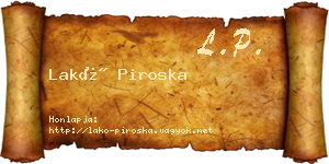 Lakó Piroska névjegykártya