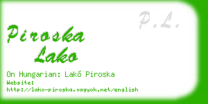 piroska lako business card